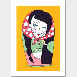 Matryoshka doll (black) Posters and Art